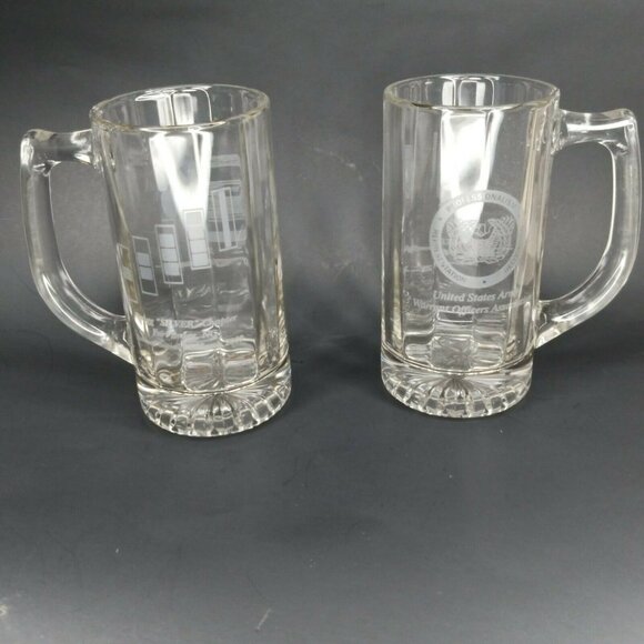 United States Army Warrant Officers Association Glass Mugs Ft Bragg Set Of 2 - Picture 6 of 6